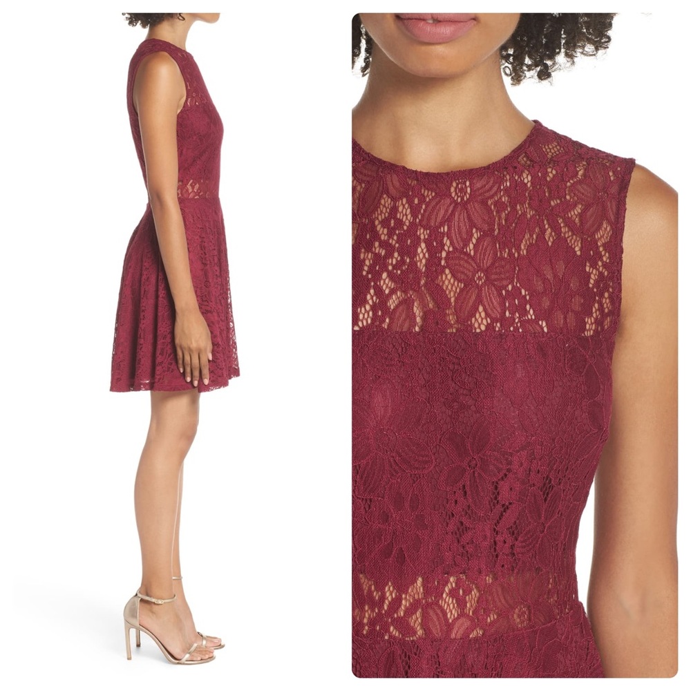 Lulus Lace Skater Dress - Picture 2 of 3